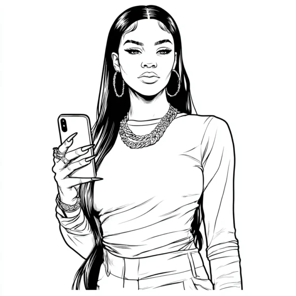 12 She Run This: Bold Line Coloring Pages for Confident Women