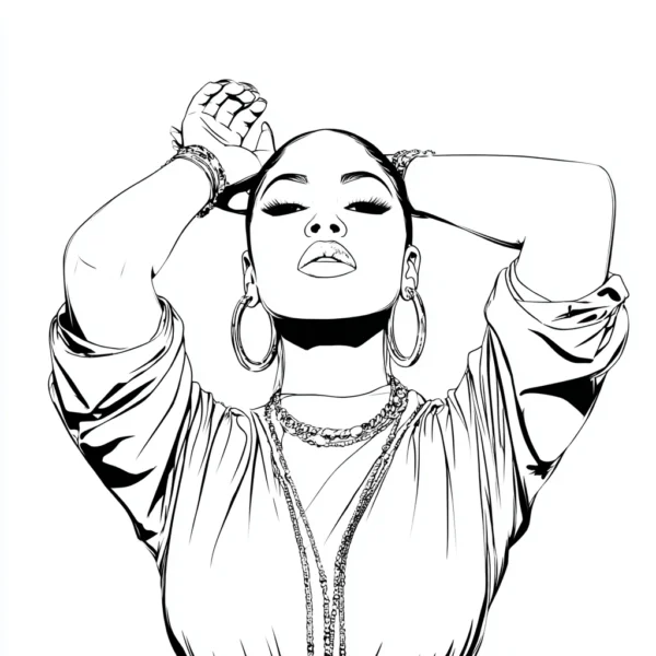4 She Run This: Bold Line Coloring Pages for Confident Women